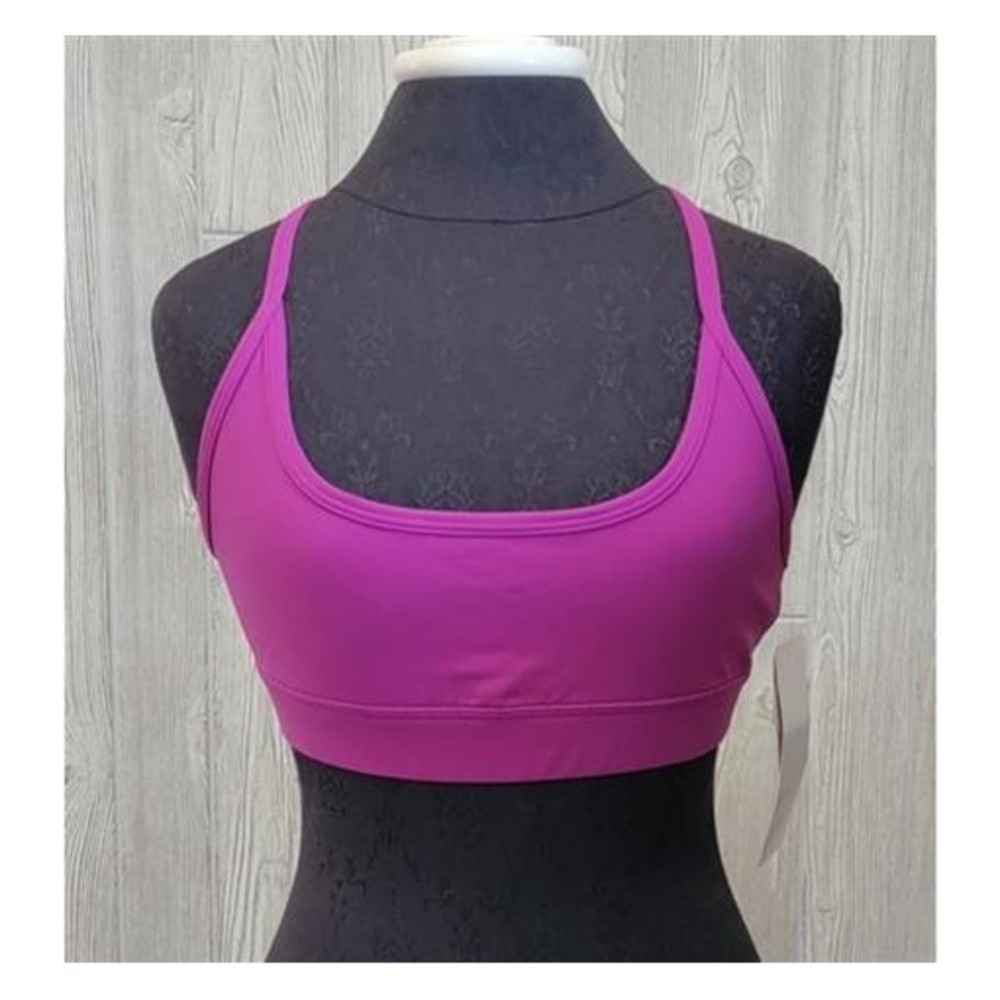 NWT Kos USA L Hi-Performance Cross Back Yoga Dance Sports Bra 8618 Fuchsia 97130